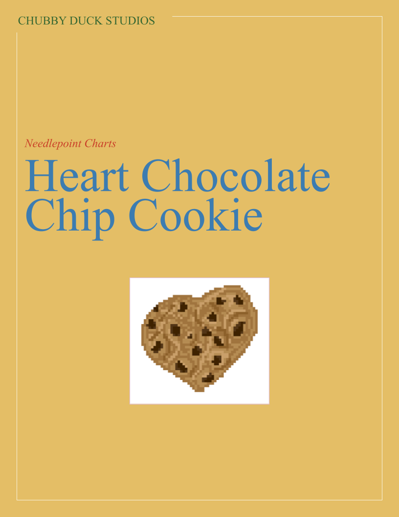 Heart chocolate chip cookie chart